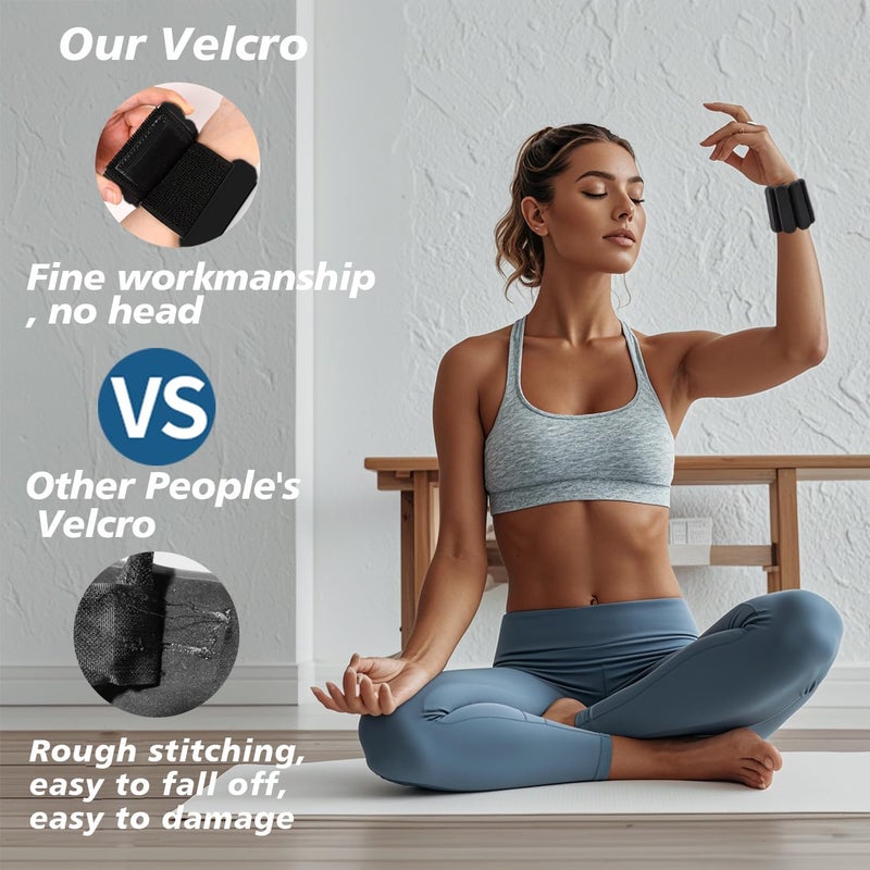SDATEKIT Wrist and Ankle Weights for Women & Men 2 Pack (1lb Each), Adjustable Silicone Weighted Bracelet for Pilates, Gym, Yoga, Cardio & Strength Training, Bala-Style Bangles Slip-Free Design - Image 4